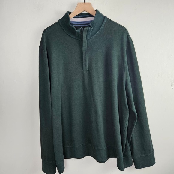 UntuckIt Corral Quarterzip 1/4 Zip Sweatshirt Men's‎ XXXL Forest Green - Picture 2 of 10